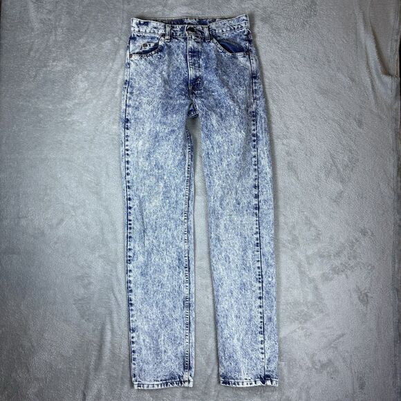 VTG Levis 505 Orange Tab Fade Acid Bleach Made In USA Jeans 30x34 (Fits 28x34) - Picture 1 of 9